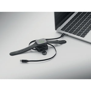 Cavo USB-C retrattile da 100 W Nero - personalizzabile con logo