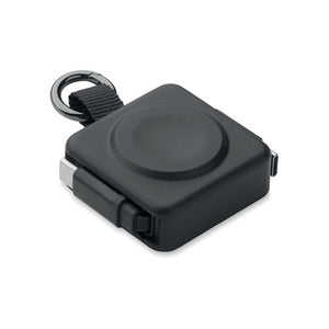 Cavo USB-C retrattile da 100 W Nero - personalizzabile con logo