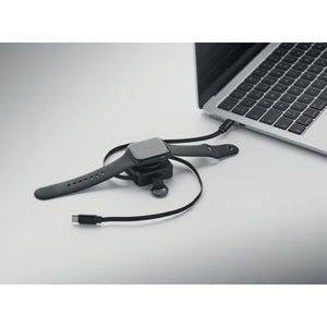Cavo USB-C retrattile da 100 W Nero - personalizzabile con logo