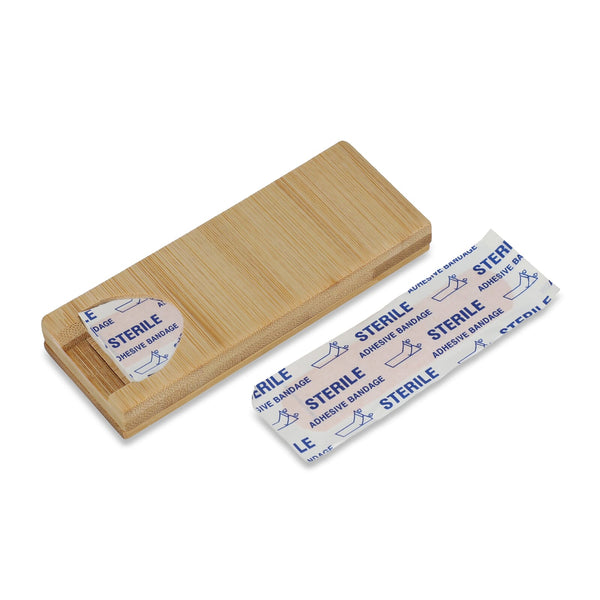 Cerotti in scatola di bambù natural - personalizzabile con logo