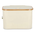Cestino pieghevole con coperchio Sogne 38 x 26 x 25cm rPET beige - personalizzabile con logo
