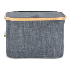 Cestino pieghevole con coperchio Sogne 38 x 26 x 25cm rPET Grigio scuro - personalizzabile con logo