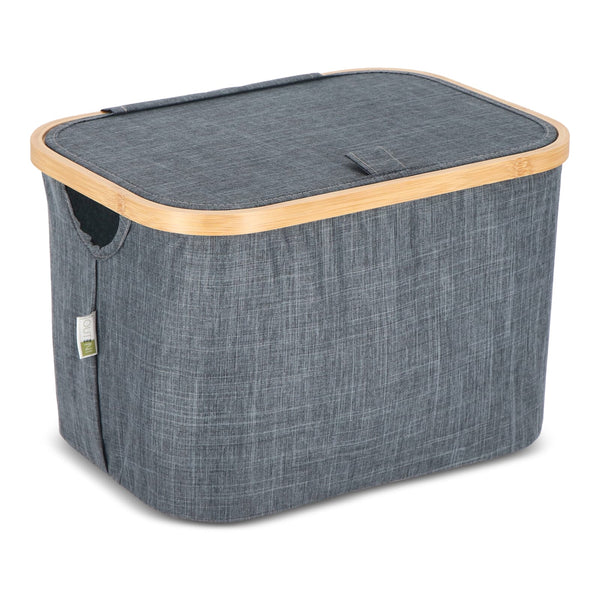 Cestino pieghevole con coperchio Sogne 38 x 26 x 25cm rPET - personalizzabile con logo