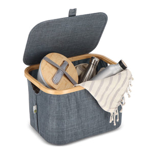 Cestino pieghevole con coperchio Sogne 38 x 26 x 25cm rPET - personalizzabile con logo