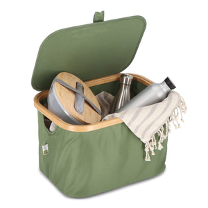 Cestino pieghevole con coperchio Sogne 38 x 26 x 25cm rPET - personalizzabile con logo