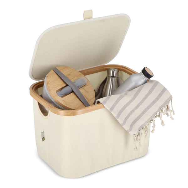 Cestino pieghevole con coperchio Sogne 38 x 26 x 25cm rPET - personalizzabile con logo