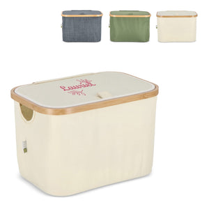 Cestino pieghevole con coperchio Sogne 38 x 26 x 25cm rPET - personalizzabile con logo