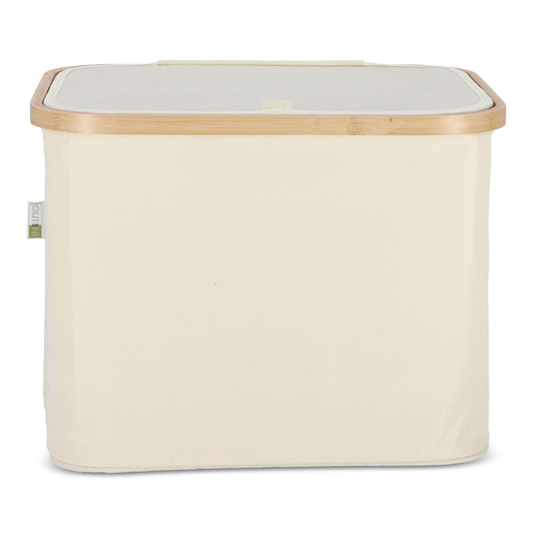 Cestino pieghevole con coperchio Sogne 40.5 x 33 x 30cm rPET beige - personalizzabile con logo