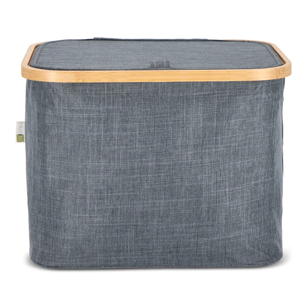 Cestino pieghevole con coperchio Sogne 40.5 x 33 x 30cm rPET Grigio scuro - personalizzabile con logo