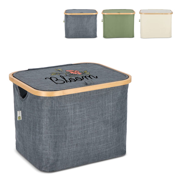 Cestino pieghevole con coperchio Sogne 40.5 x 33 x 30cm rPET - personalizzabile con logo