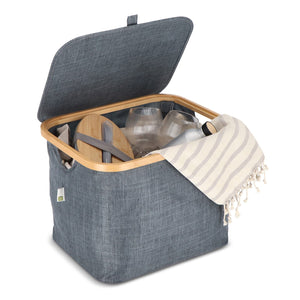 Cestino pieghevole con coperchio Sogne 40.5 x 33 x 30cm rPET - personalizzabile con logo