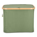Cestino pieghevole con coperchio Sogne 40.5 x 33 x 30cm rPET verde calce - personalizzabile con logo