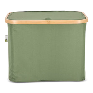 Cestino pieghevole con coperchio Sogne 40.5 x 33 x 30cm rPET verde calce - personalizzabile con logo
