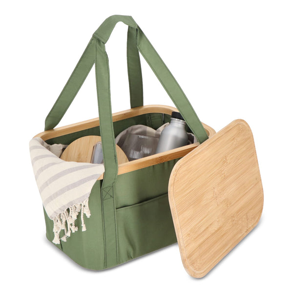 Cestino pieghevole termico con tagliere rPET - personalizzabile con logo