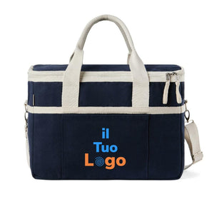 Cestino termico VINGA Volonne in tela riciclata AWARE™ blu navy, verde calce - personalizzabile con logo
