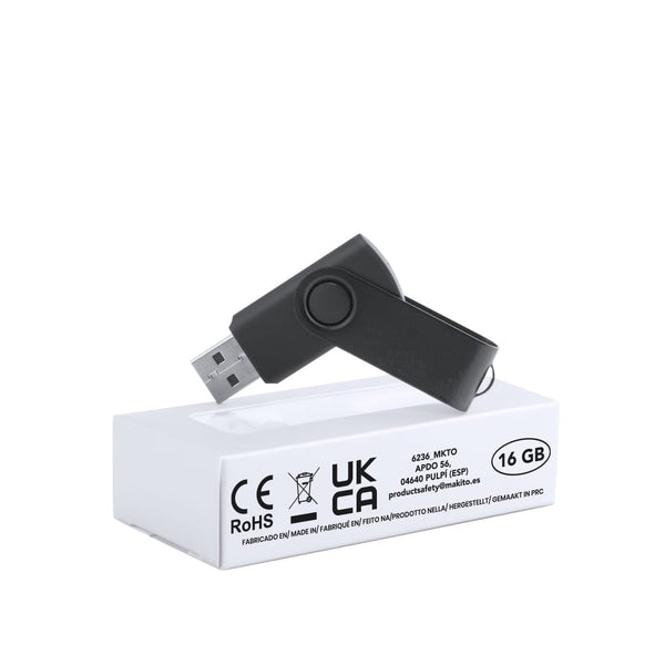 Chiavetta USB Survet 16GB nero - personalizzabile con logo