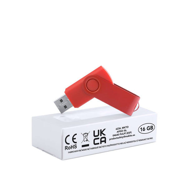 Chiavetta USB Survet 16GB rosso - personalizzabile con logo