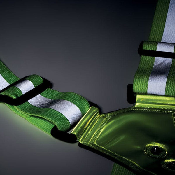 Cintura riflettente con LED verde - personalizzabile con logo
