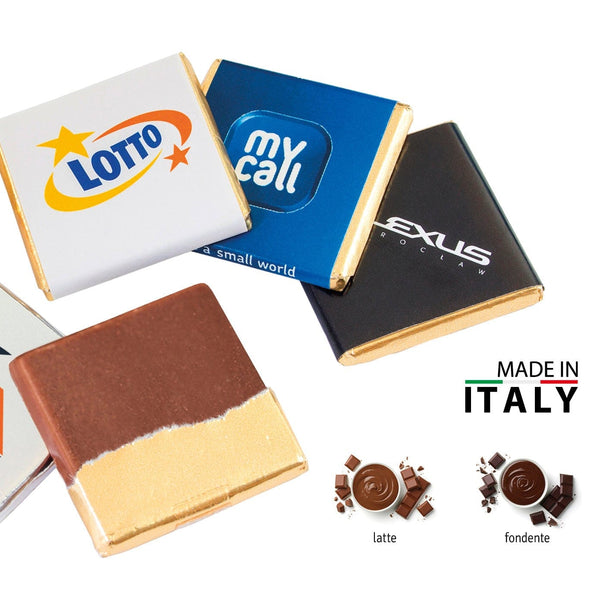 CIOCCOLATINI QUADRATI PERSONALIZZATI - personalizzabile con logo