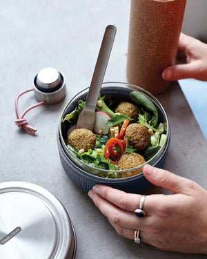 Ciotola portapranzzo Black+Blum 750ml color argento - personalizzabile con logo