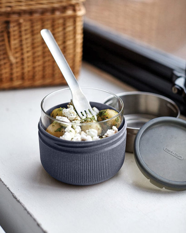 Ciotola portapranzzo Black+Blum 750ml color argento - personalizzabile con logo