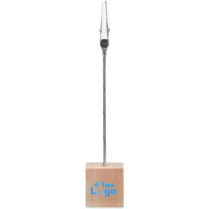 Clip in legno beige - personalizzabile con logo