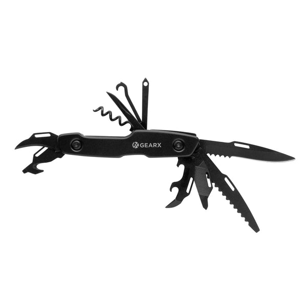 Coltellino multifunzione Gear X nero - personalizzabile con logo