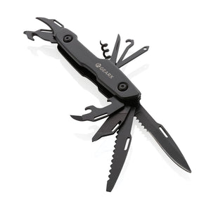 Coltellino multifunzione Gear X nero - personalizzabile con logo