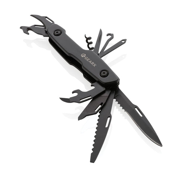 Coltellino multifunzione Gear X nero - personalizzabile con logo