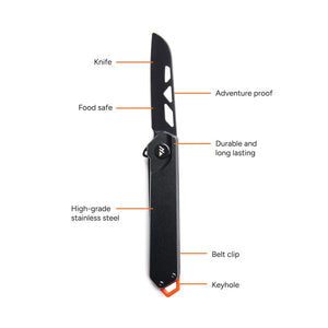 Coltellino pieghevole Nordic Drift Adventure nero - personalizzabile con logo