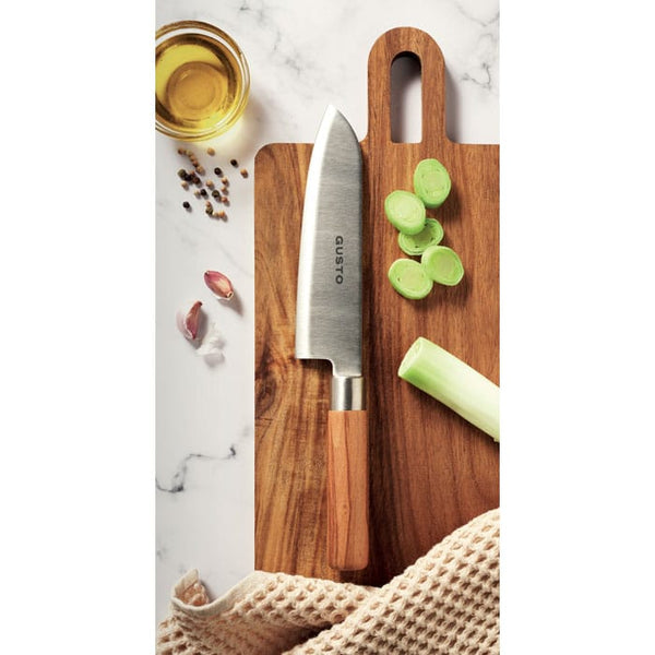 Coltello da chef in legno Color argento - personalizzabile con logo