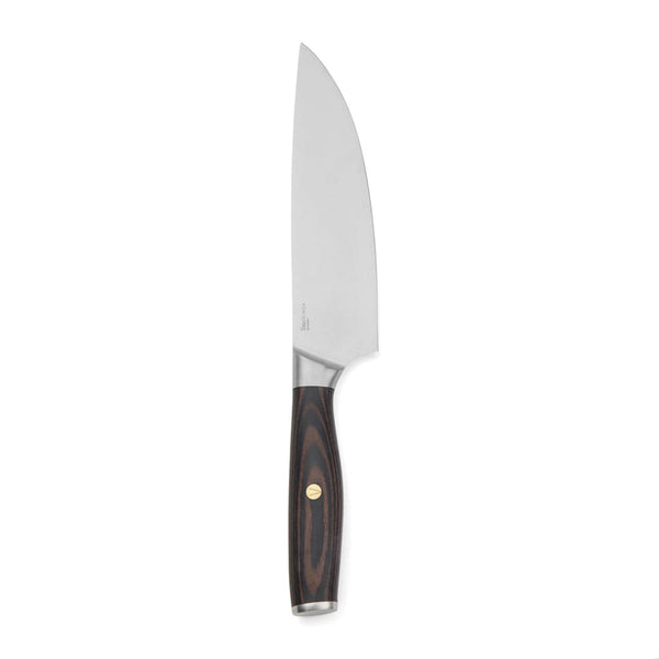 Coltello da chef VINGA Tara in acciaio riciclato RCS acciaio, marrone - personalizzabile con logo