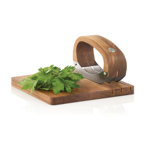 Coltello da cucina AdHoc RoccaVerde con tagliere marrone - personalizzabile con logo