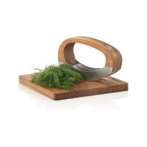 Coltello da cucina AdHoc RoccaVerde con tagliere marrone - personalizzabile con logo