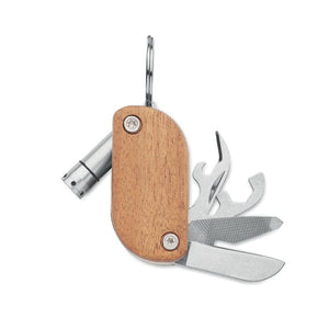 Coltello legno tascabile multiuso Natural - personalizzabile con logo