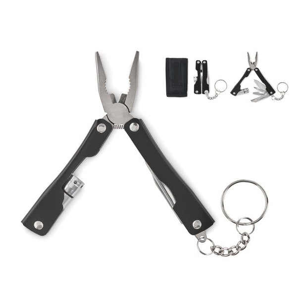 Coltello multi-tool pieghevole Nero - personalizzabile con logo