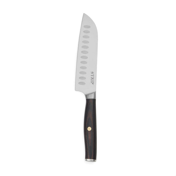 Coltello Santoku VINGA Tara in acciaio riciclato RCS acciaio, nero - personalizzabile con logo