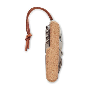 Coltello tascabile in sughero beige - personalizzabile con logo