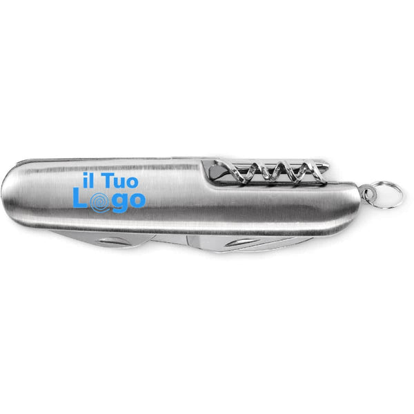 Coltello tascabile multiuso Color argento - personalizzabile con logo
