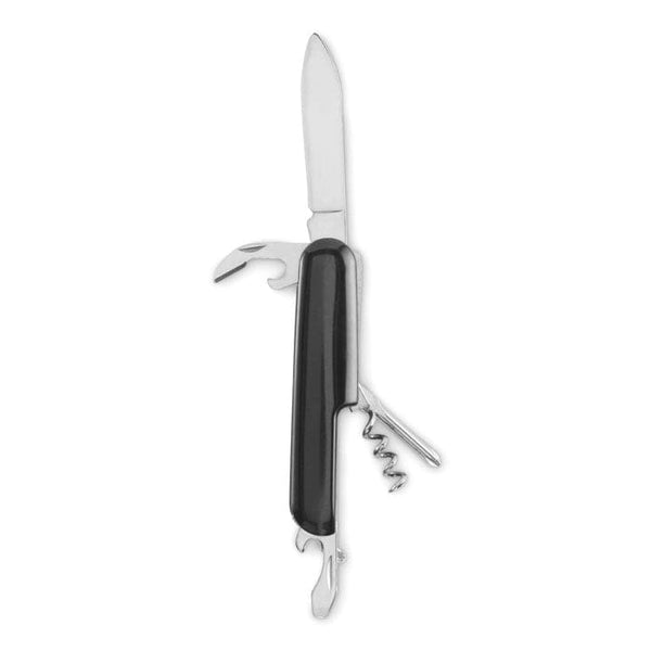 Coltello tascabile multiuso Nero - personalizzabile con logo