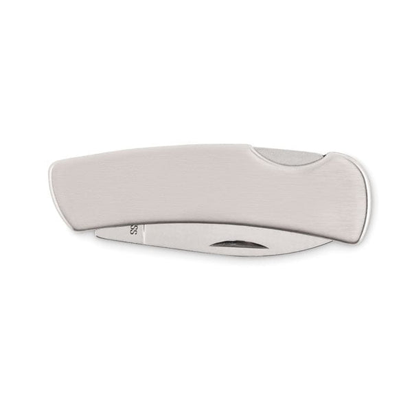 Coltello tascabile pieghevole color argento - personalizzabile con logo