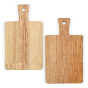 Confezione da 2 mini taglieri in legno da portata per tapas natural / Chiaro - personalizzabile con logo