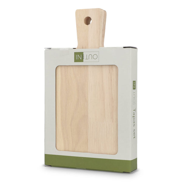 Confezione da 2 mini taglieri in legno da portata per tapas natural / Chiaro - personalizzabile con logo