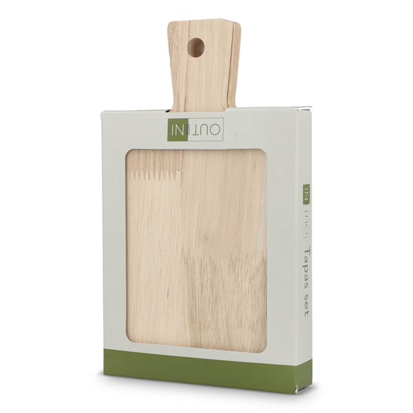 Confezione da 2 mini taglieri in legno da portata per tapas natural / Chiaro - personalizzabile con logo