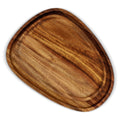 Confezione da 2 vassoi in legno a forma organica natural - personalizzabile con logo