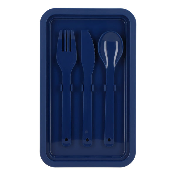 Contenitore per il pranzo a doppio strato con posate - personalizzabile con logo