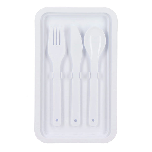 Contenitore per il pranzo a doppio strato con posate - personalizzabile con logo