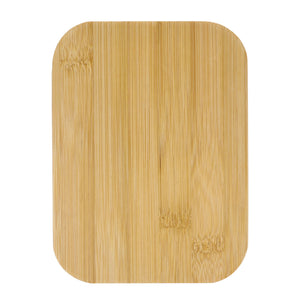 Contenitore per il pranzo in acciaio inossidabile con coperchio in bambù color color argento - personalizzabile con logo