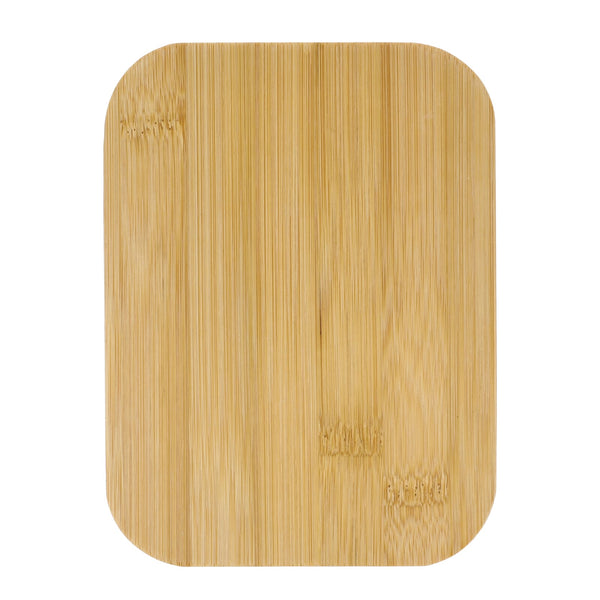 Contenitore per il pranzo in acciaio inossidabile con coperchio in bambù color color argento - personalizzabile con logo
