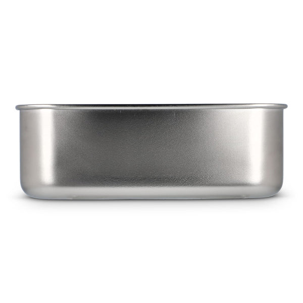 Contenitore per il pranzo in acciaio inossidabile con coperchio in bambù color color argento - personalizzabile con logo